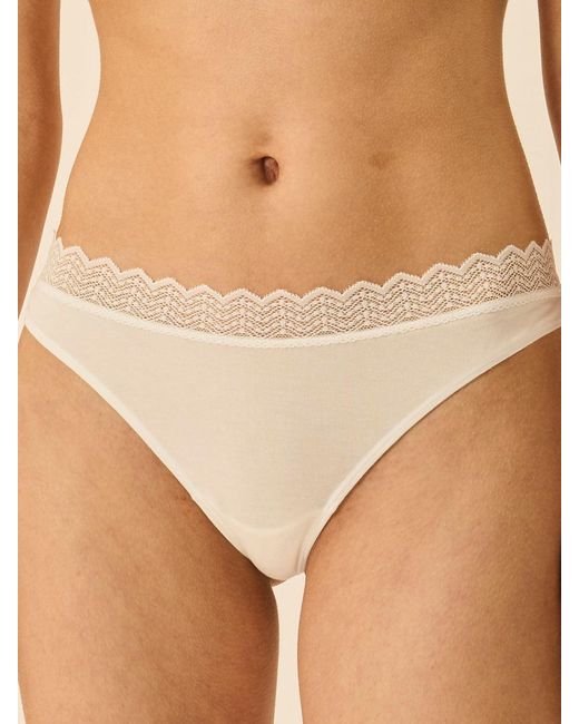 Stripe & Stare Brown Zigzag Lace Thong