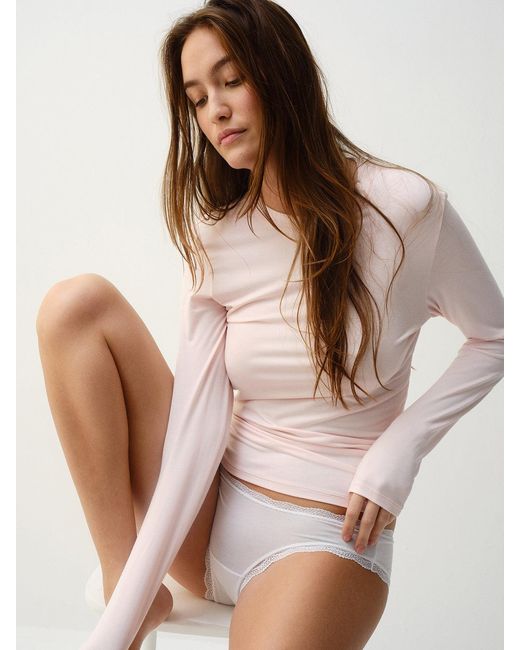 Stripe & Stare Natural Long Sleeve Under Layer Top