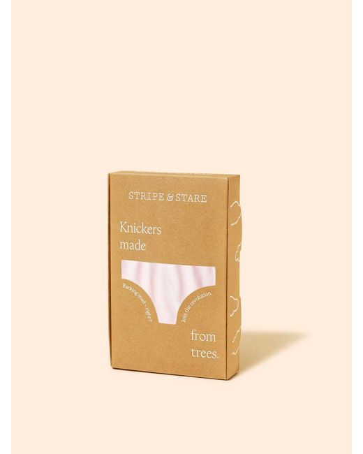Stripe & Stare Natural Mid Rise High Leg Knicker