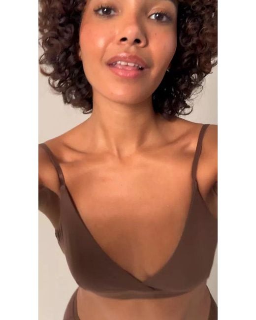 Stripe & Stare Brown Crossover Bra
