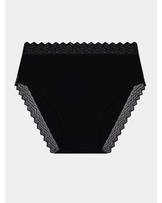 Stripe & Stare Black Zigzag Lace High Rise Knicker