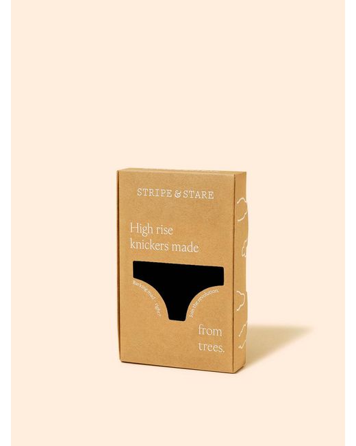 Stripe & Stare Black Zigzag Lace High Rise Knicker