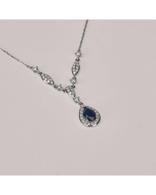 Collana Elizabeth Crown Oro Bianco Zaffiro Diamante di Stroili in Blue
