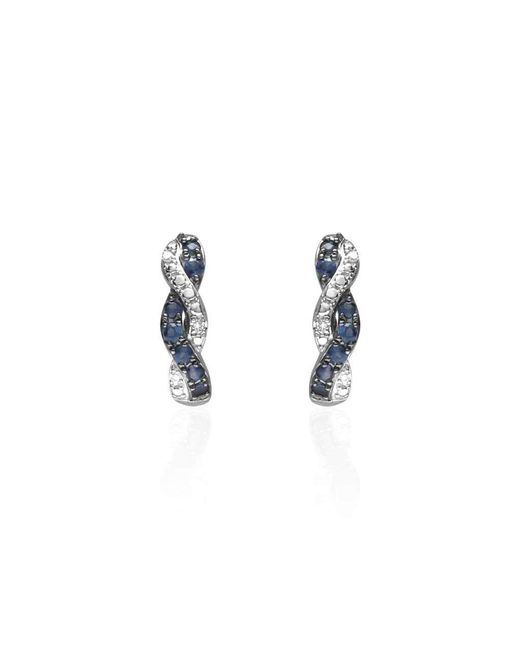 Orecchini pendenti in oro bianco con zaffiri 0.124 ct e diamanti 0.0132 ct di Stroili in Multicolor