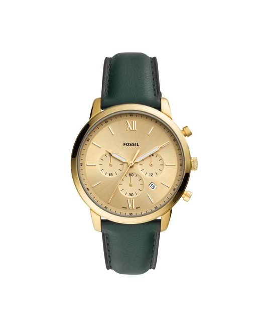 Orologio Cronografo in pelle verde cassa acciaio dorato di Stroili in Metallic da Uomo