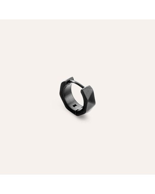 Mono Orecchino A Cerchio Man Code Acciaio Nero di Stroili in Black da Uomo