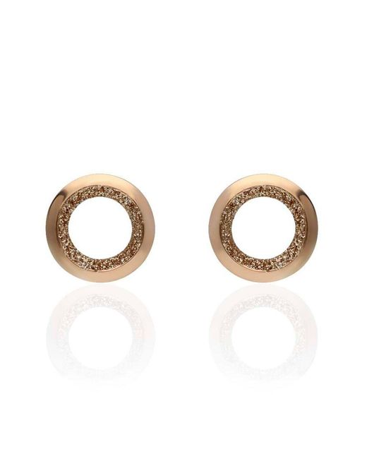 Orecchini a lobo in ottone bronzato e glitter bronzo di Stroili in Metallic