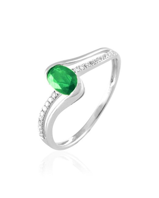 Anello Charlotte Oro Bianco Smeraldo Diamante di Stroili in Green