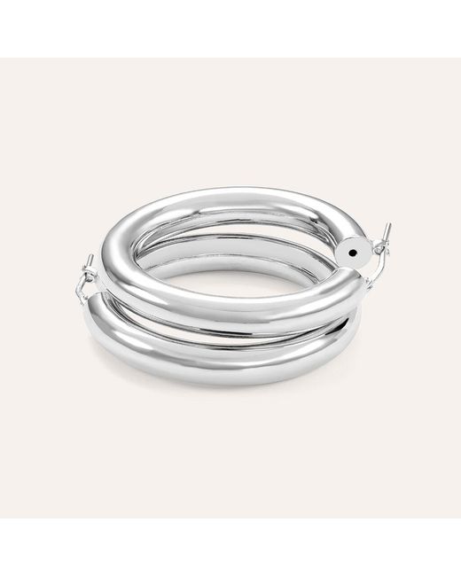 Orecchini A Cerchio Silver Collection Argento Rodiato di Stroili in Metallic