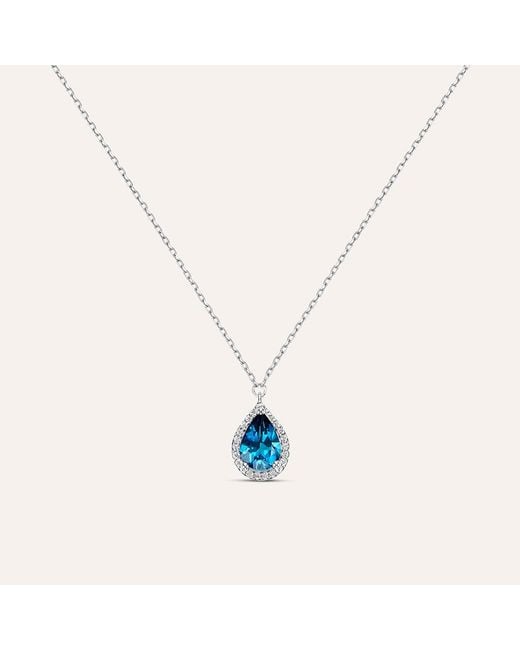 Collana Punto Luce Amélie Oro Bianco Topazio Cubic Zirconia di