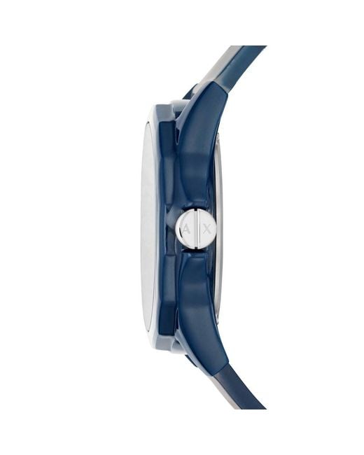 Orologio in acciaio blu con cinturino in poliuretano blu e trasparente con quadrante blu di ARMANI EXCHANGE in Blue da Uomo