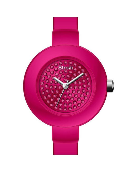 Solo tempo in silicone e pavè di cristalli di Stroili in Pink