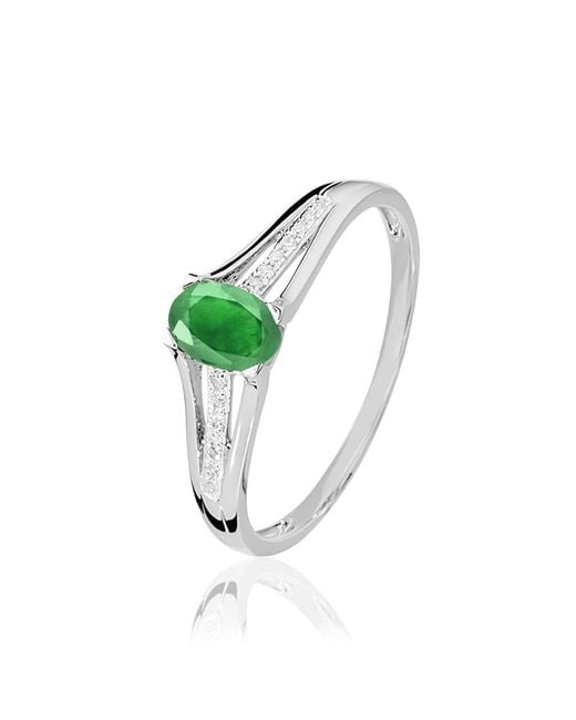 Anello Charlotte Oro Bianco Smeraldo Diamante di Stroili in Green