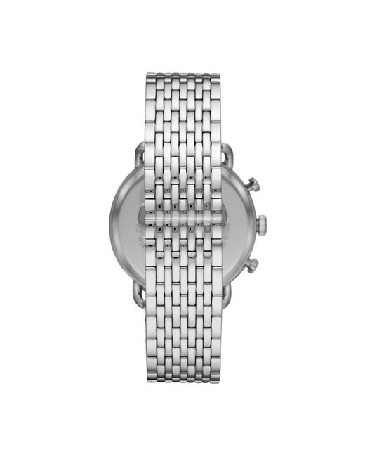 Orologio cronografo con cinturino e cassa in acciaio silver. quadrante blu di Emporio Armani in Blue da Uomo