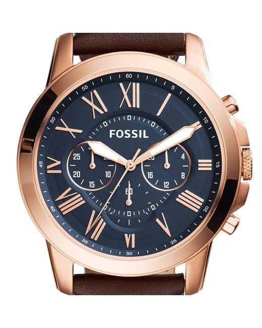 Orologio Cronografo Grant quadrante blu FS5068-RE21 di Fossil in Pink da Uomo