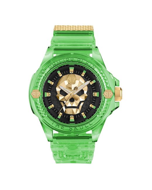 Orologio Al Quarzo The $kull Scuba Duba Edition Pwwaa0924 di Philipp Plein in Green da Uomo
