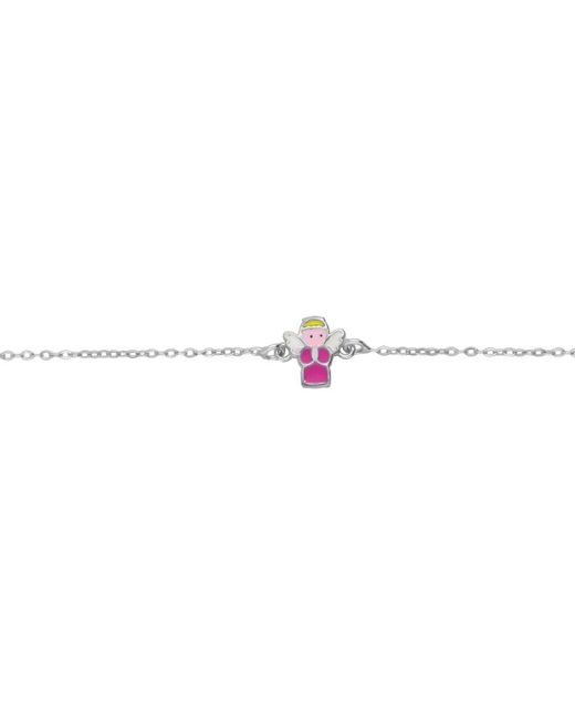 Bracciale in argento rodiato con simbolo angelo di Stroili in Metallic