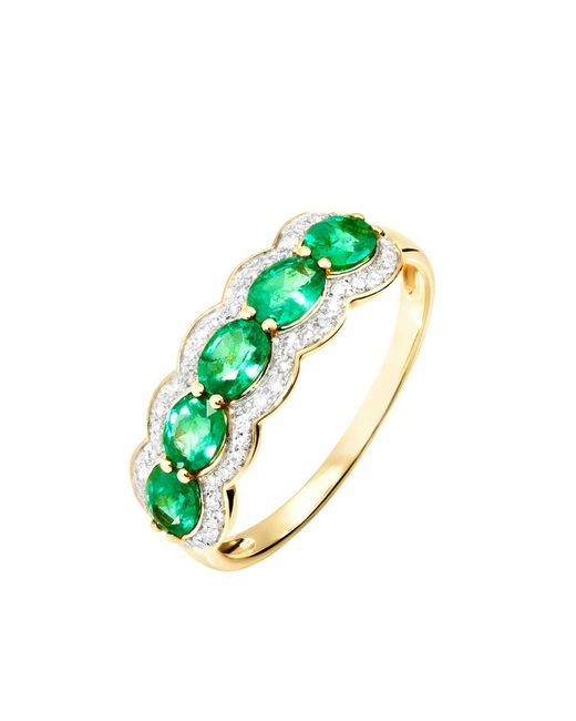 Anello Fascia Charlotte Oro Giallo Smeraldo Diamante di Stroili in Green