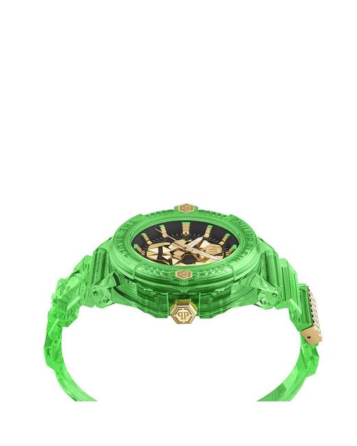 Orologio Al Quarzo The $kull Scuba Duba Edition Pwwaa0924 di Philipp Plein in Green da Uomo