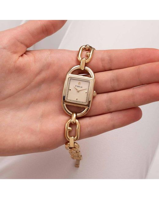 Orologio Al Quarzo Chain Square Logo Ww00026008l2 di Furla in Metallic