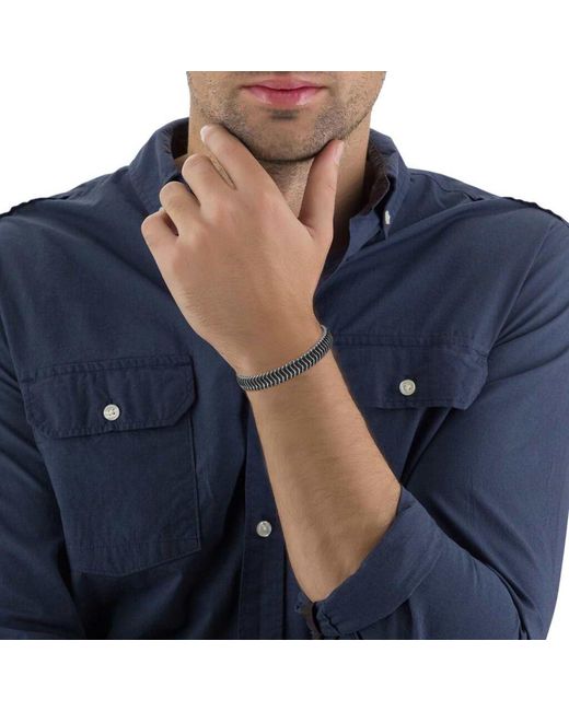Bracciale in corda nero con chiusura in acciaio di Stroili in Black da Uomo