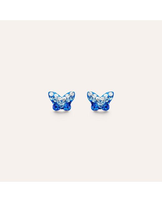 Orecchini Lobo Silver Baby Argento Rodiato Cristallo di Stroili in Blue