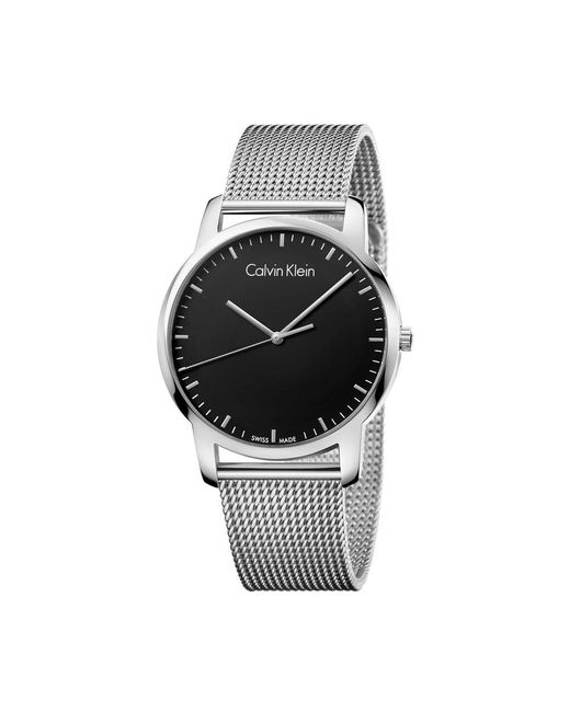 Orologio City quadrante nero K2G2G121-RE21 di Calvin Klein in Metallic da Uomo