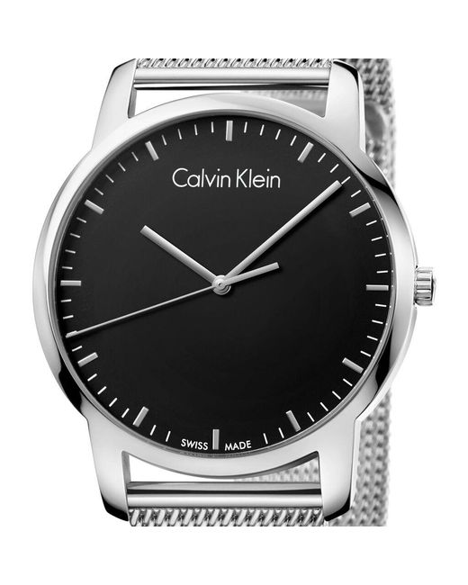 Orologio City quadrante nero K2G2G121-RE21 di Calvin Klein in Metallic da Uomo