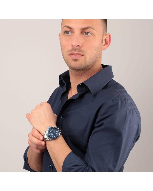Orologio solo tempo cinturino e cassa in acciaio di Sector in Blue da Uomo
