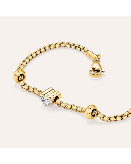 Bead Essential Code Acciaio Dorato Cristallo di Stroili in Metallic