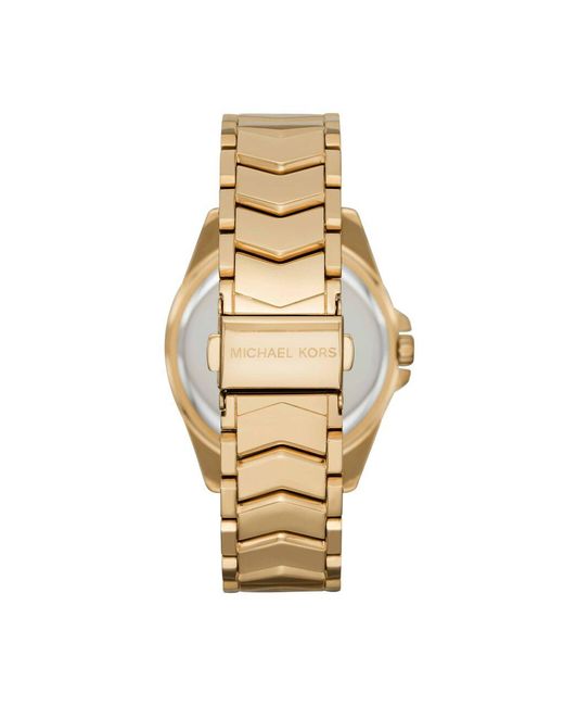 Orologio solo tempo in acciaio dorato con strass di Michael Kors in Metallic