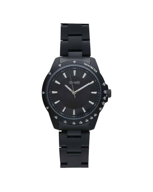 Saint Moritz orologio cronografo in acciaio nero con quadrante nero di Stroili in Black da Uomo