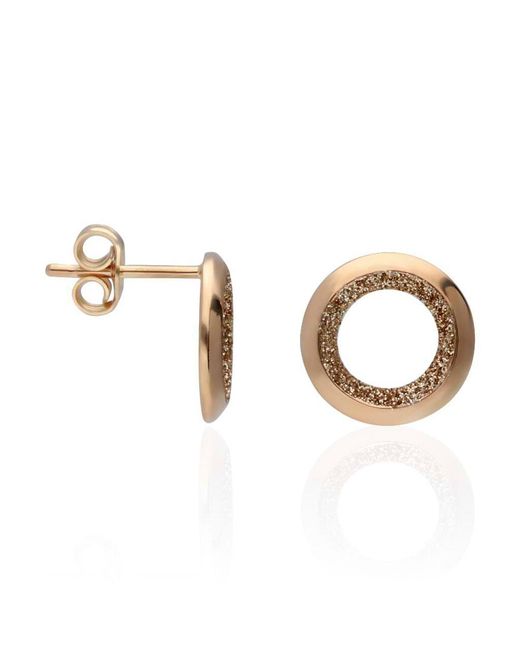 Orecchini a lobo in ottone bronzato e glitter bronzo di Stroili in Metallic