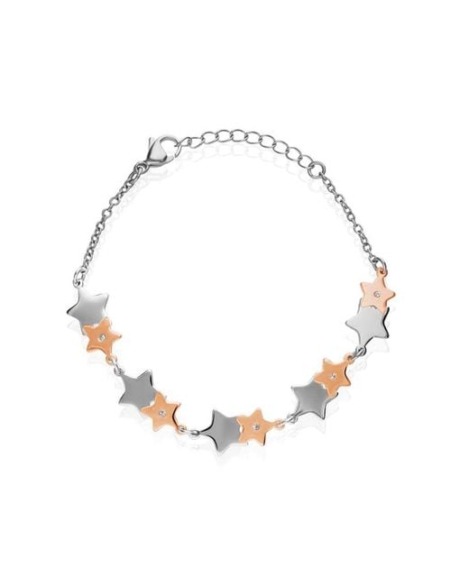 Bracciale stella in acciaio bicolore e strass di Stroili in Metallic