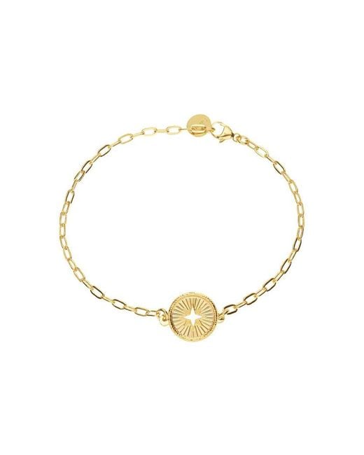 Bracciale con charm rosa dei venti in bronzo dorato di Stroili in Black