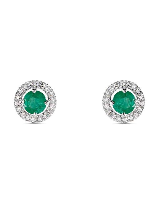 Orecchini Lobo Punto Luce Charlotte Oro Bianco Smeraldo Diamante di Stroili in Green