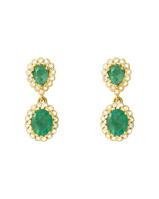 Orecchini Pendenti Charlotte Oro Bianco Smeraldo Diamante Diamante di Stroili in Green