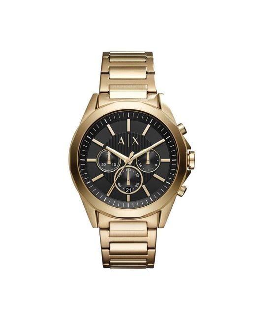 Orologio cronografo cinturino e cassa in acciaio dorato di ARMANI EXCHANGE in Metallic da Uomo