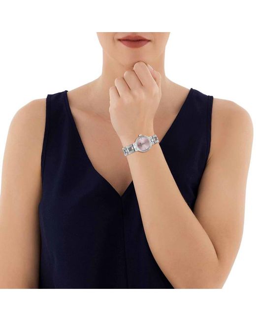 Versailles 3h orologio in acciaio silver con quadrante rose gold e bracciale con strass di Stroili in Metallic