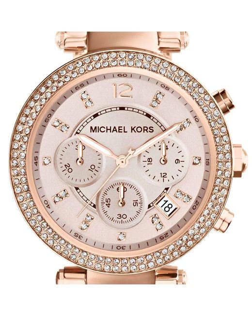 Orologio Cronografo Parker quadrante rose gold MK5896 di Michael Kors in Metallic