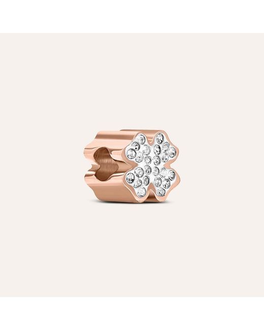 Charm Essential Code Acciaio Rosa Cristallo di Stroili in White