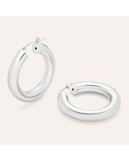 Orecchini A Cerchio Silver Collection Argento Rodiato di Stroili in Metallic