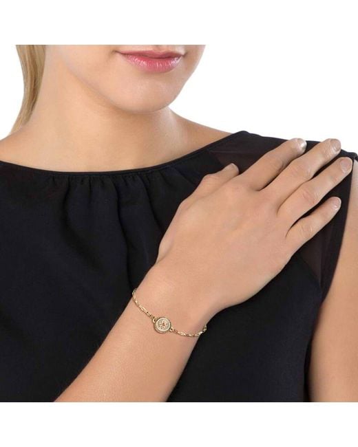 Bracciale con charm rosa dei venti in bronzo dorato di Stroili in Black