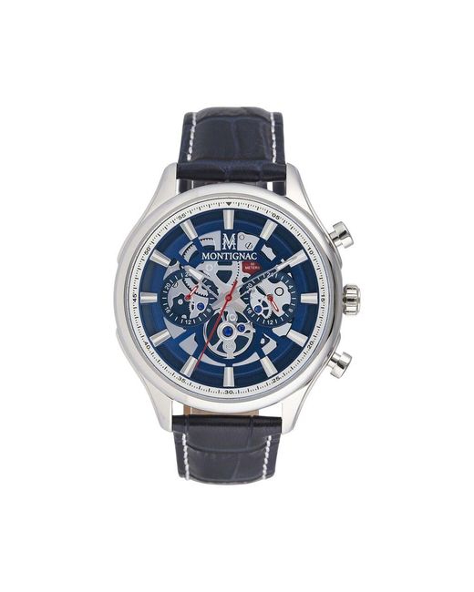 Orologio Al Quarzo Round Mow411 di Montignac in Blue da Uomo