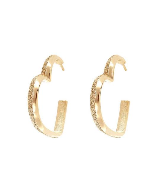 Orecchini a cerchio in ottone oro rosa a forma di cuore con glitter di Stroili in Metallic