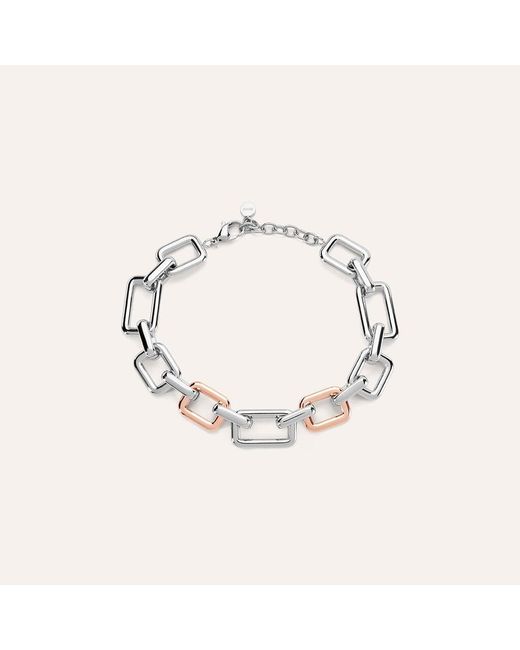 Bracciale Catena Sunrise Acciaio Bicolore Bianco / Rosa di Stroili in Metallic