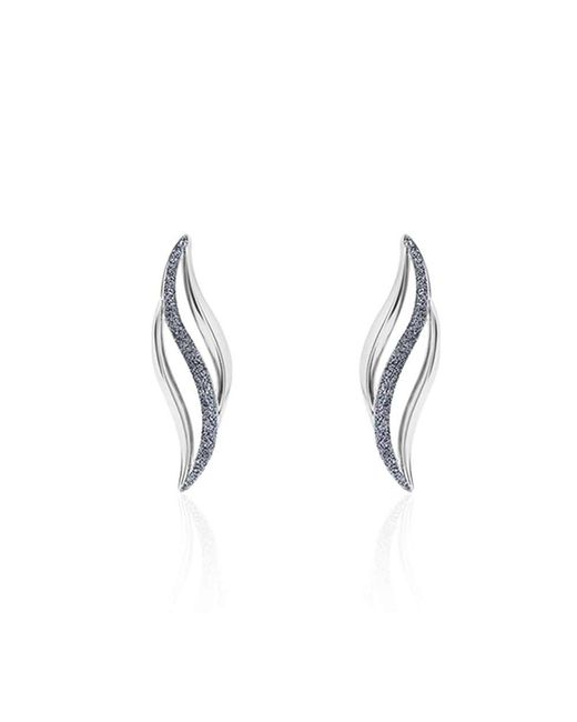 Orecchini pendenti in ottone rodiato con onda glitter di Stroili in Metallic
