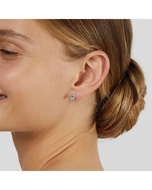 Orecchini Lobo Amélie Oro Bianco Topazio Cubic Zirconia di Stroili in Blue