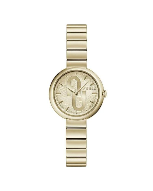 Oro acciaio inossidabile orologio analogico al quarzo di Furla in Metallic
