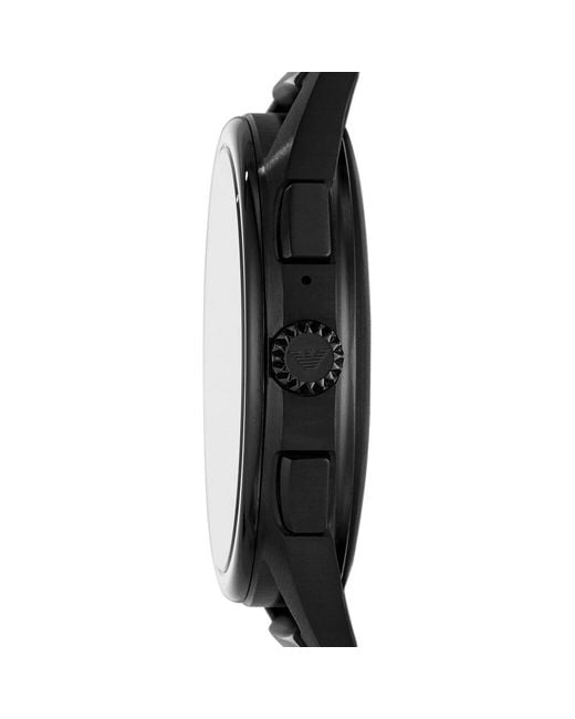 Orologio smartwatch in acciaio nero e quadrante nero di Emporio Armani in Black da Uomo